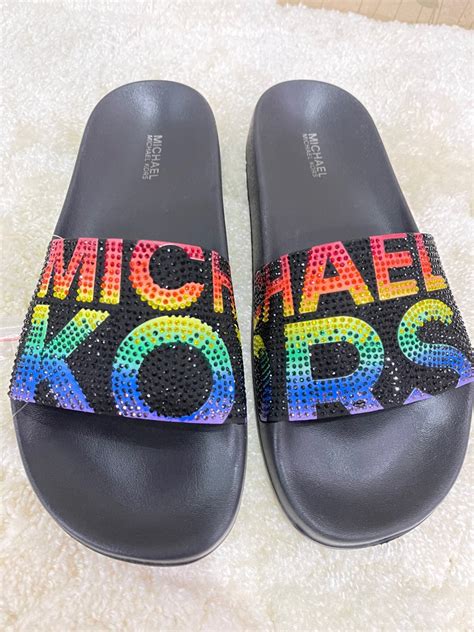 colorful michael kors slides|michael kors slides women's.